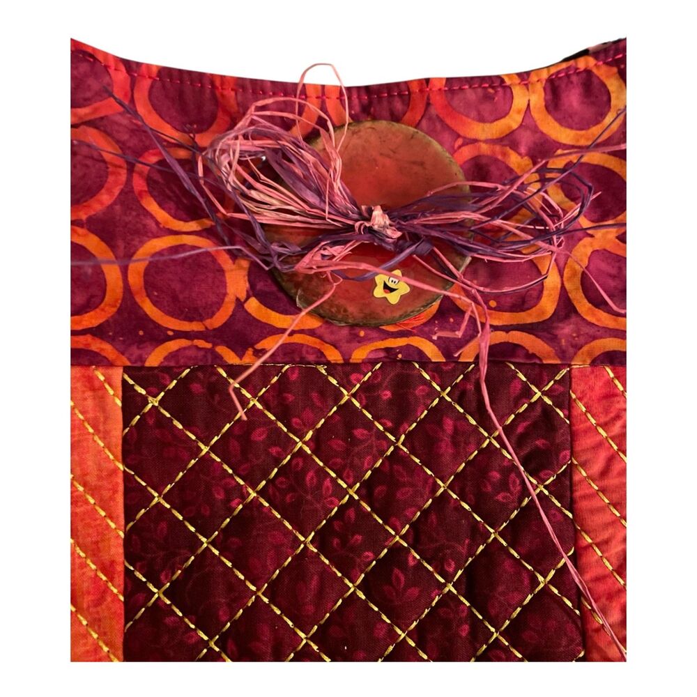 Vintage Handmade Boho Patchwork Quilted Shoulder … - image 3